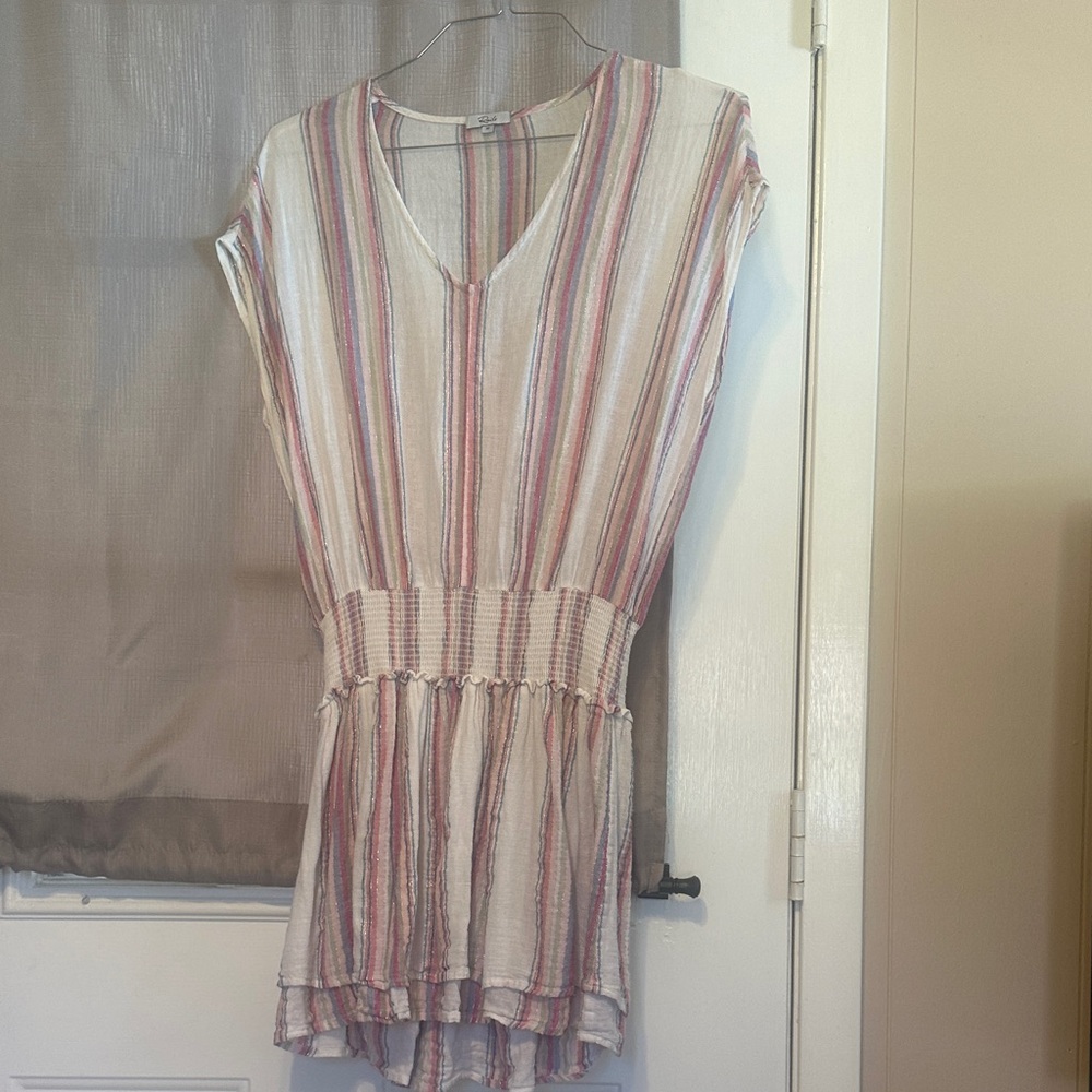 Rails Striped Mini Dress in Pink and Cream